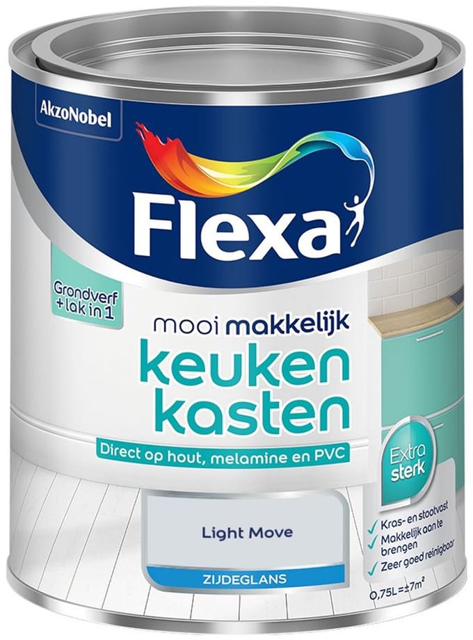 Flexa - Mooi Makkelijk Keukenkasten Zijdeglans - Light Move - Mengverf - 750 Ml