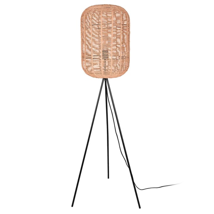 Trio Lighting Vloerlamp Runa met sisalkap