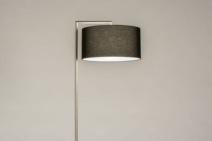 Lumidora Vloerlamp 31088 - BRED - E27 - Zwart - Staalgrijs - Metaal