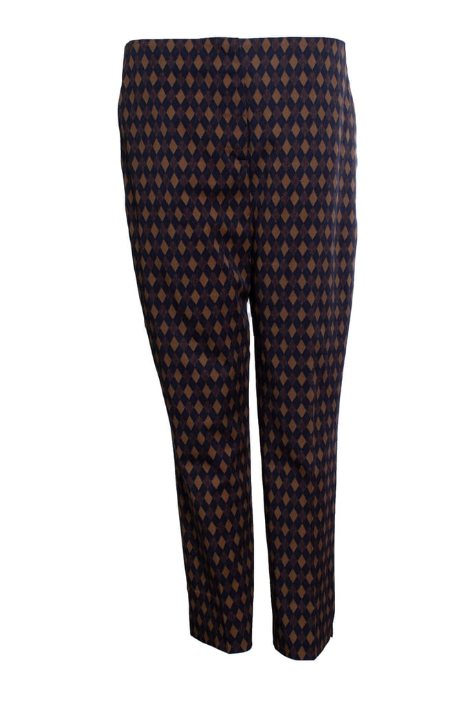Prada, Blauw en bruine broek met diamanten print