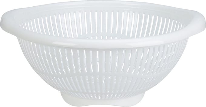 Excellent Houseware Keuken vergiet/zeef - wit - kunststof - 30 x 31 x 14 cm