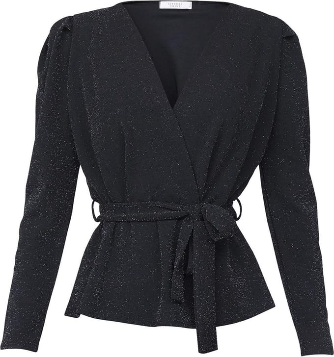 SISTERS POINT Nasa-ls1 - Dames Blouse - Black/silver - Maat M