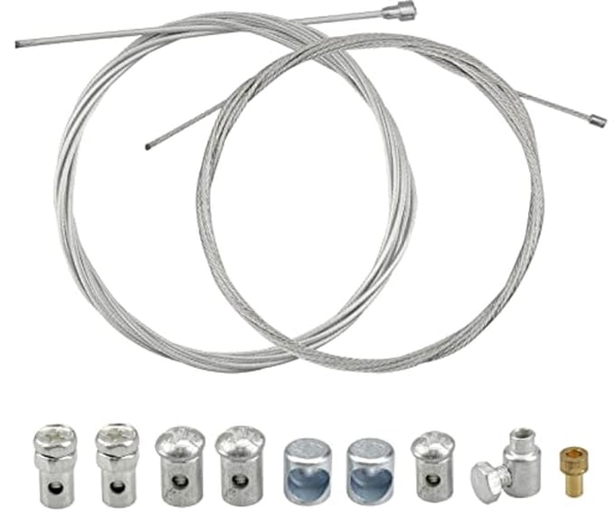Universele rem- of koppelingskabel met 9 kabelklemmen - 2 meter