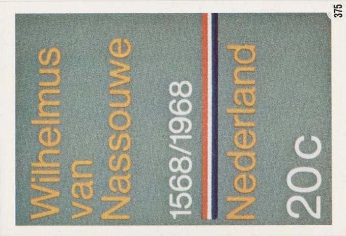 Briefkaart met afbeelding Wilhelmus van Nassouwe postzegel