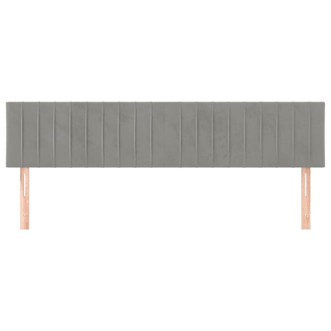 vidaXL - Hoofdborden - 160x5x78/88 - cm - fluweel - lichtgrijs