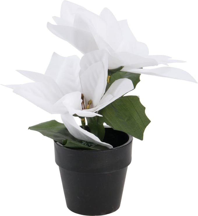 Kunstmatige kerstster in pot, hoogte 18 cm