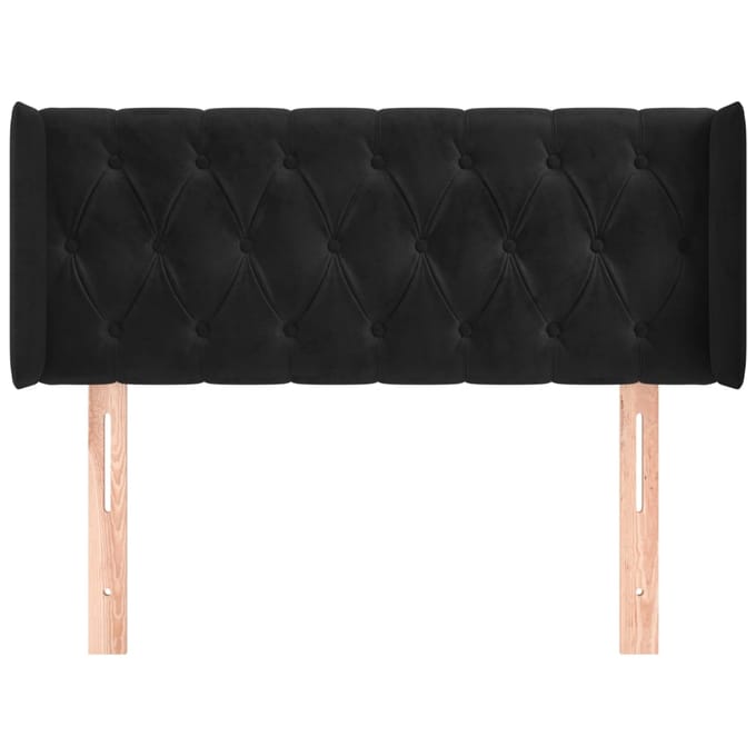 vidaXL - Hoofdbord - met - randen - 93x16x78/88 - cm - fluweel - zwart