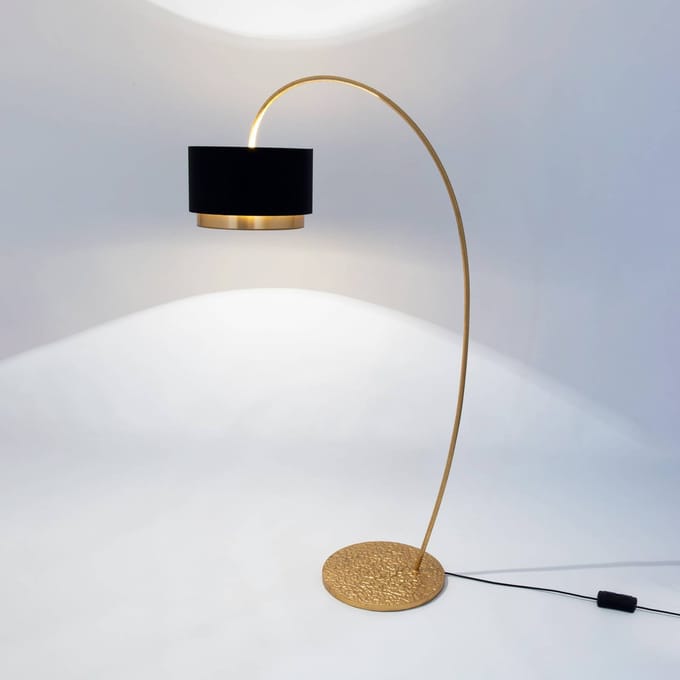 Holländer Vloerlamp Meteor, goudkleurig, hoogte 169 cm, ijzer