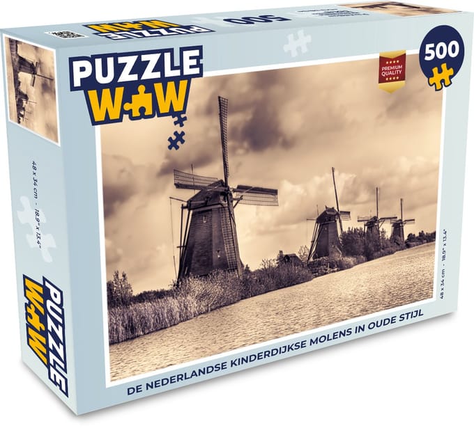 Puzzel Molens - Water - Nederland - Legpuzzel - Puzzel 500 stukjes