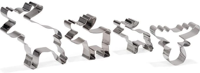 uitsteekvormen Eland RVS zilver 4-delig