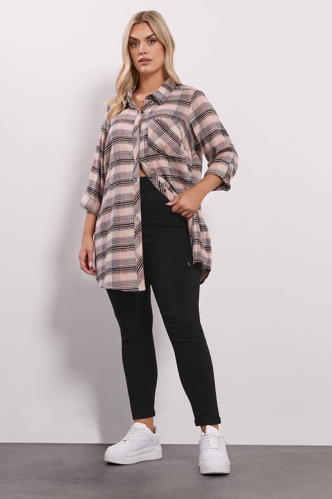 Yours Curve Zwarte Bengaline Cargo Jeggings Size Regular > 48