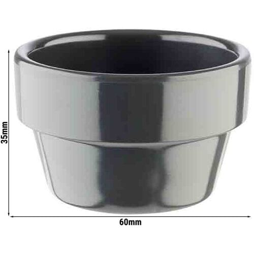 GGM Gastro (60 Stück) Dipschälchen - FLOWER POT - Melamin - 40ml - Ø 60mm - Grau