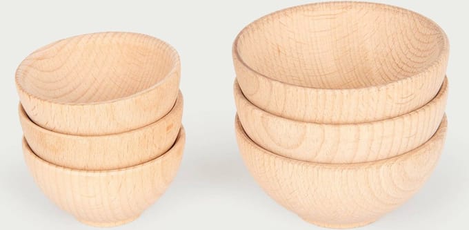 tickit® Houten Kommen 92 mm- Set van 3