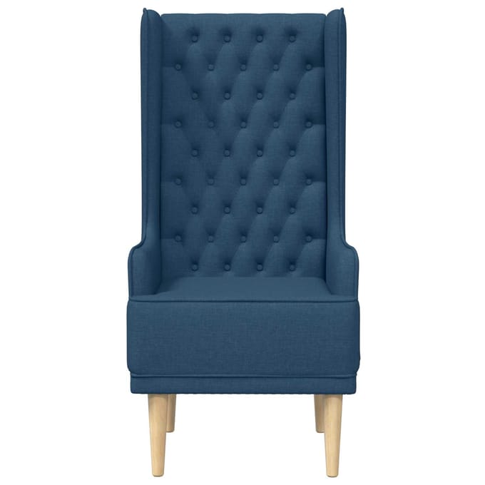 vidaXL - Gecapitonneerde - stoel - met - hoge - rugleuning - Blauw - Stof