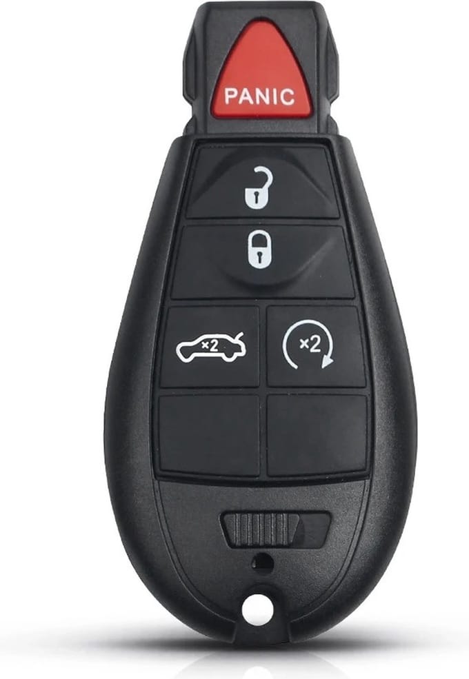 XEOD Autosleutelbehuizing - sleutelbehuizing auto - sleutel - Autosleutel / Geschikt voor: Dodge 4 knops & panic knop