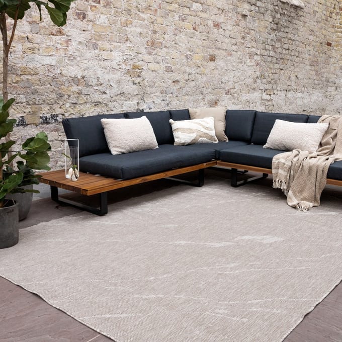 Buitenkleed Marble - Naturel/wit - dubbelzijdig - EVA Interior - 200 x 290 cm - (L)