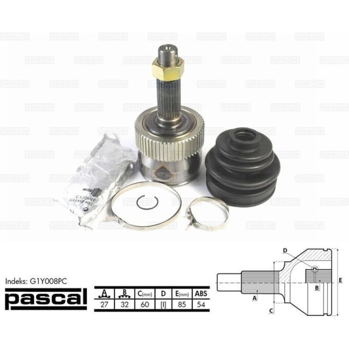 Homokineet reparatie set, aandrijfas PASCAL G1Y008PC