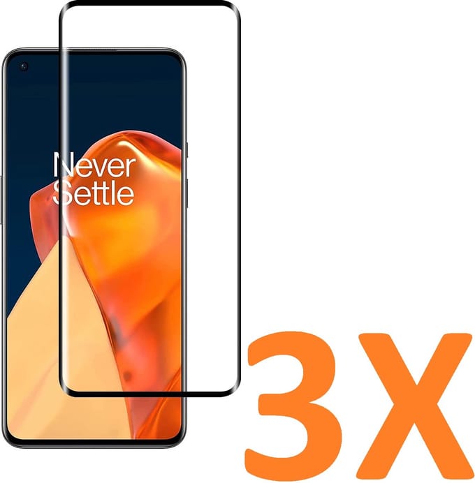 Volledige dekking Screenprotector Glas - Tempered Glass Screen Protector Geschikt voor: Oneplus 9 - 3x