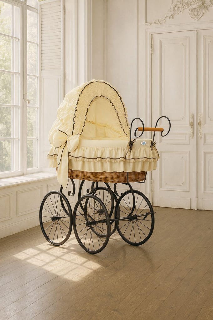 Retro Emma Wiegmand - Naturel + Crème Kant Beddengoed
