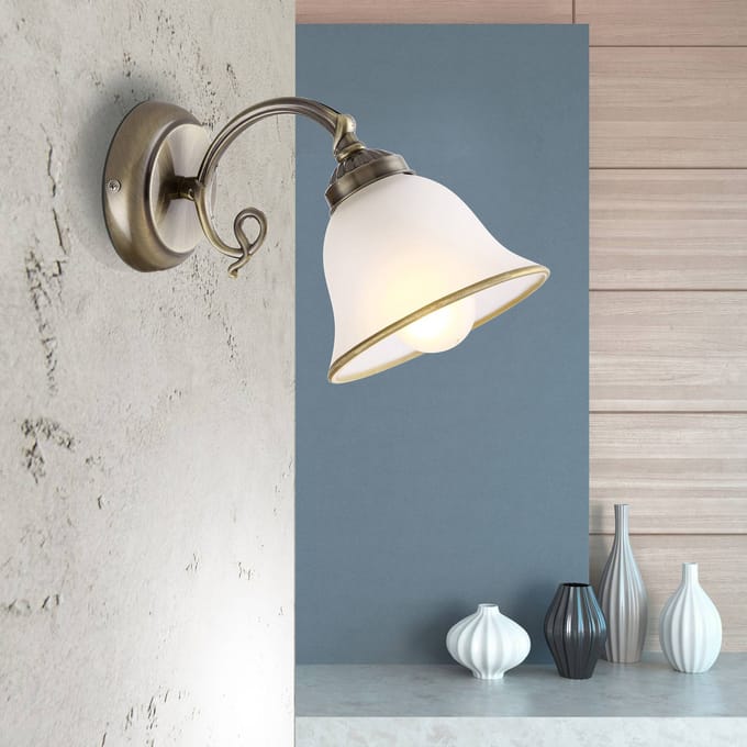 Globo Wandlamp Odin, oudmessing