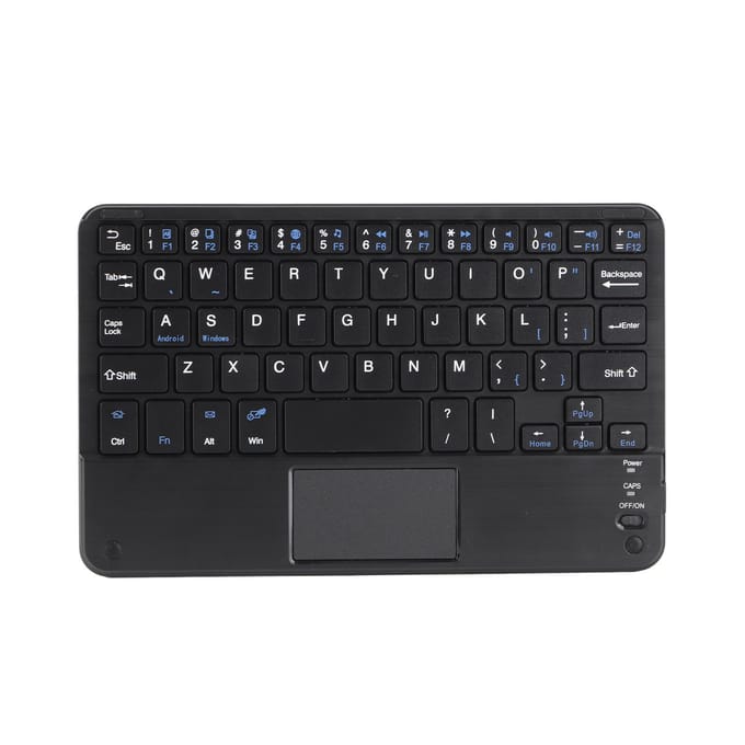 7 Inch Draadloos Ultra Slim Touchpad Schaarvoetjes Ontwerp voor Bluetooth Toetsenbord black