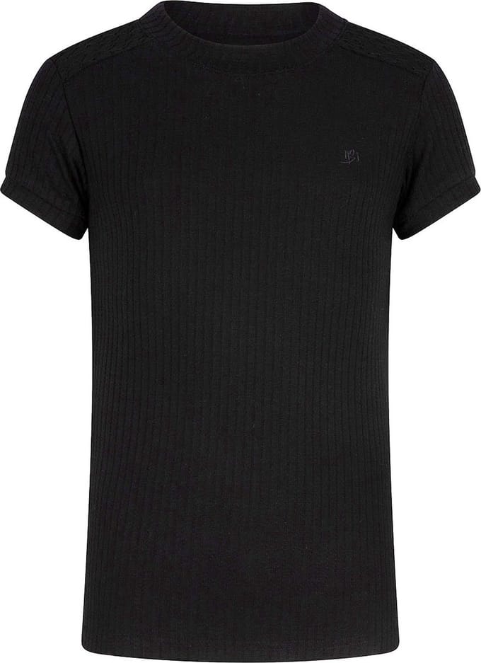 Indian Blue meiden t-shirt met rib contrast Black