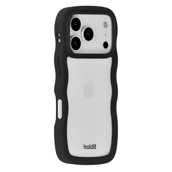 Holdit Wavy Case geschikt voor Apple iPhone 17 Pro - Black / Transparent