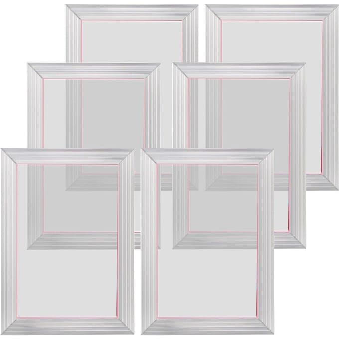 Zeefdrukkit Zijdezeefdrukframe 10x14 inch 156 Count Gaas 6 stuks