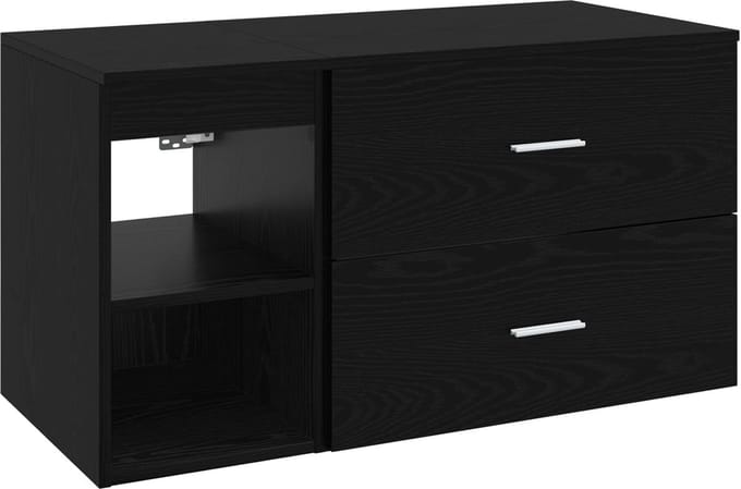 vidaXL - Badkamermeubelset - 2 - st - Zwart - eiken - 92,5 - x - 44,5 - x - 50 - cm
