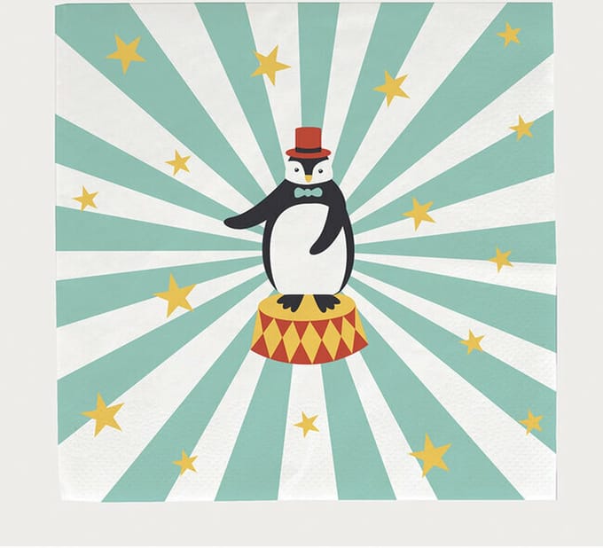 Papieren Servetten Circus - themafeest - kinderfeest