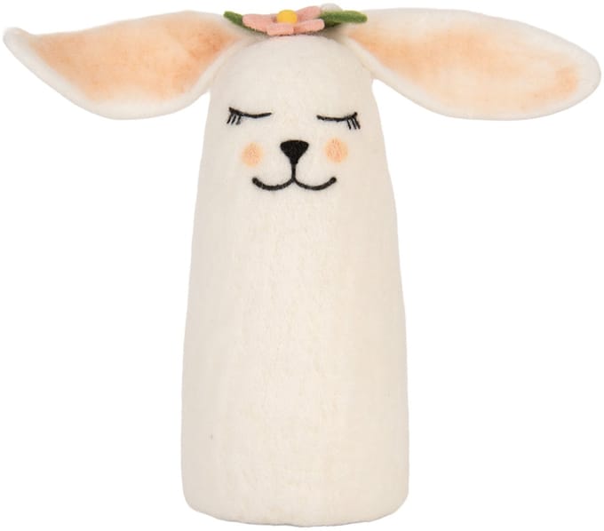 Clayre & Eef Decoratie Muis 23x10x23 cm Wit Vilt