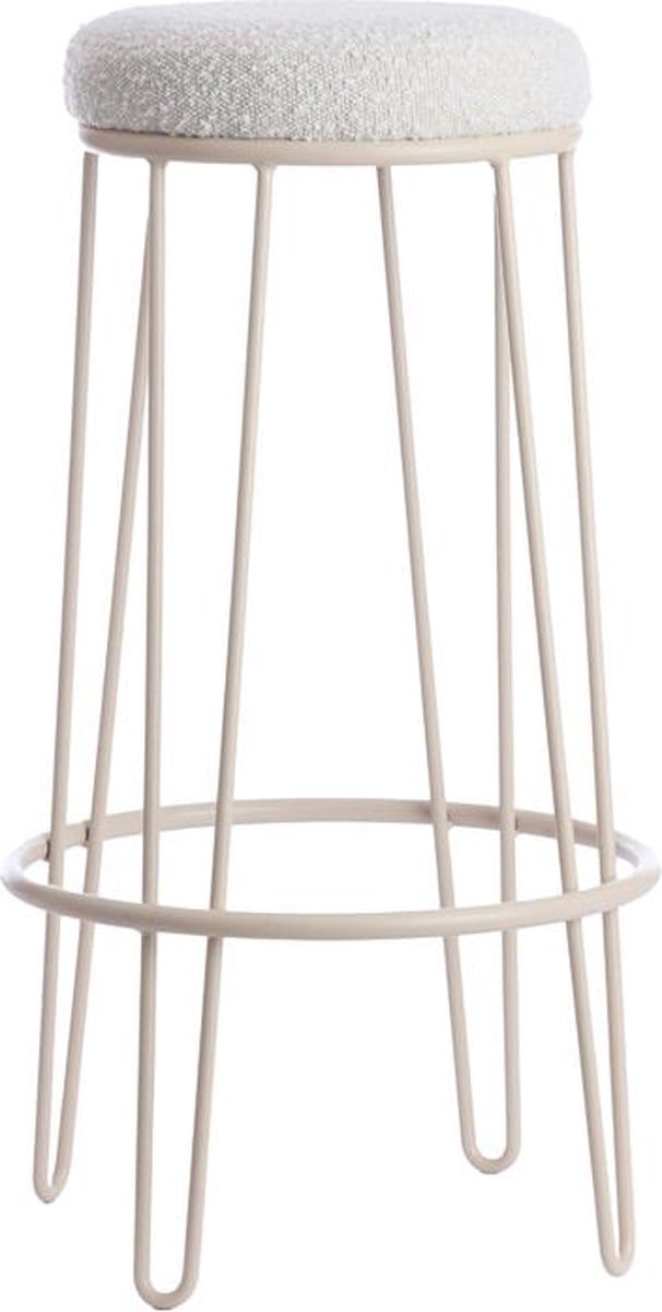 Alice barstoel Ø41x73 cm bouclé - crème/crème