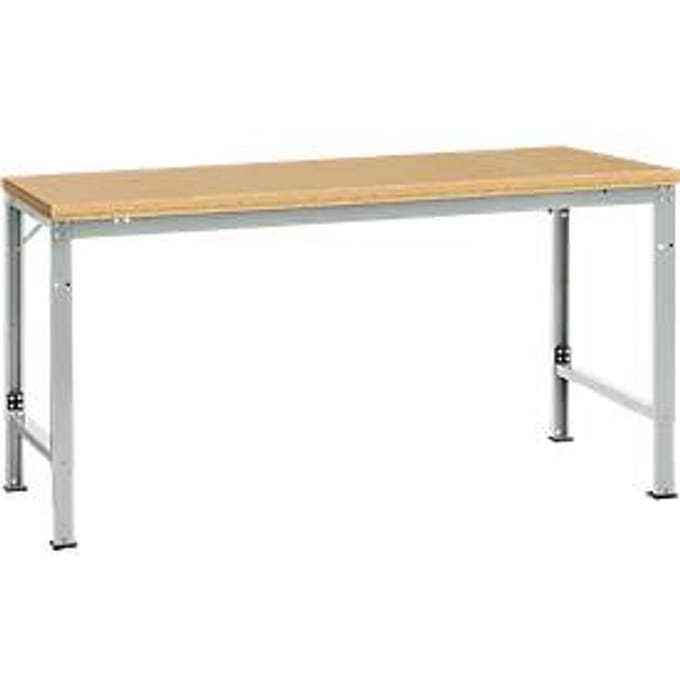 Manuflex basistafel UNIVERSAL Speciaal, 1750 x 1000 mm, multiplex natuur, lichtgrijs