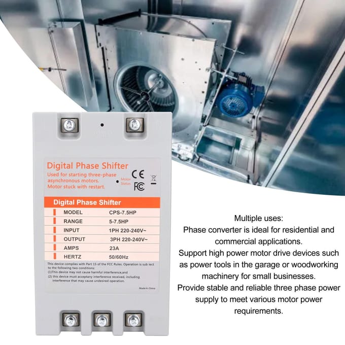 Eenfase naar 3-fasen Omvormer 7.5 PK Digitale Faseomvormer 220?240VAC