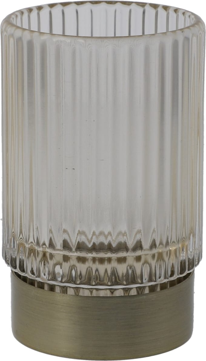 Goebel - Accessoires | Windlicht Golden Smoke | Glas - 10cm - theelicht - waxinelicht houder