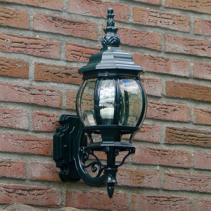 K.S. Verlichting Buitenwandlamp Andrew kristalglas staand groen