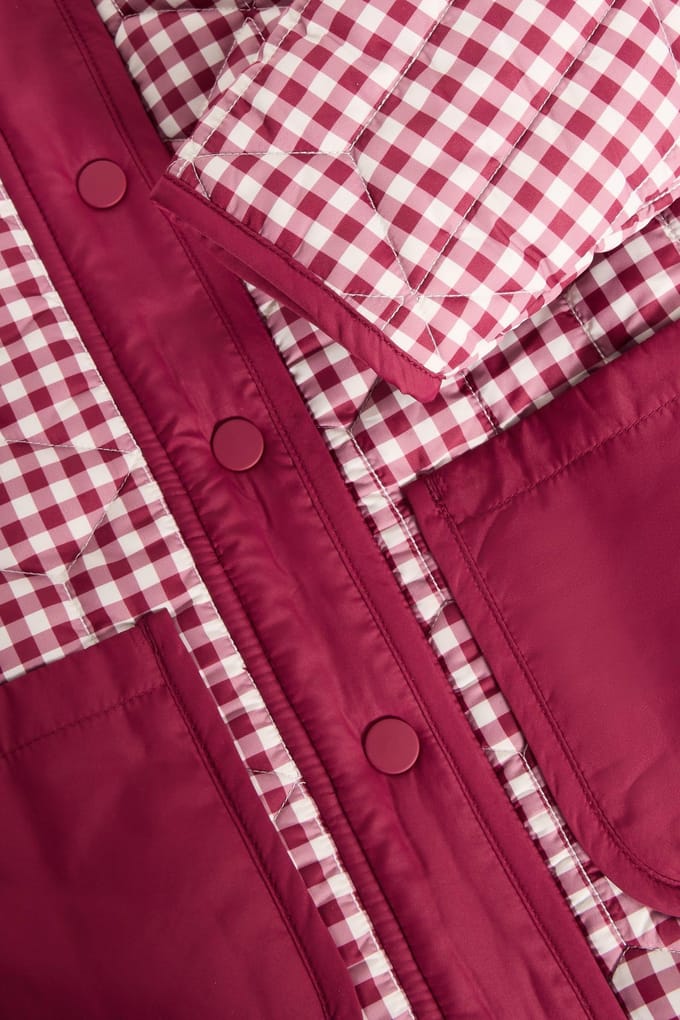 White Stuff Gingham Borg Lined Coat Deep Red Taglia: 3-4 | Giacche Outlet | Unisex | Rosso