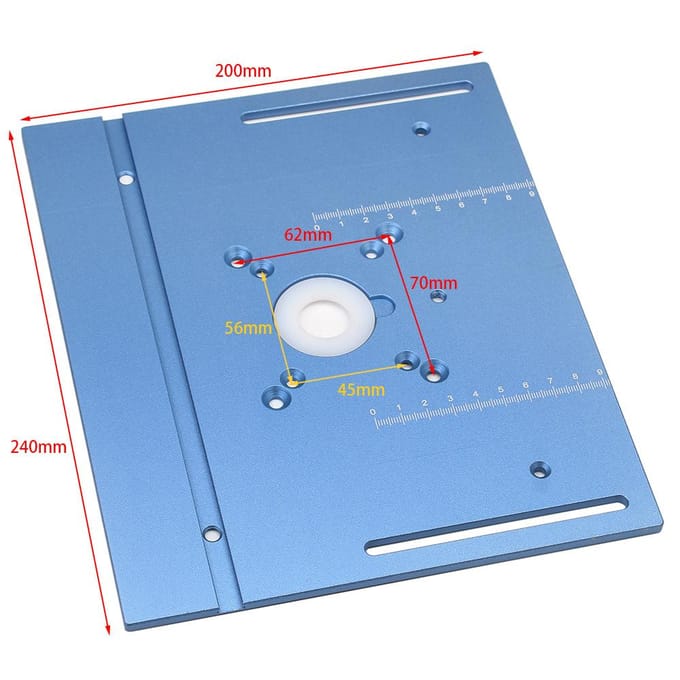 Machine à graver C8, jeu de plaques inversées, plaque de Surface de fraisage en alliage d'aluminium avec dossier et poussée bleu