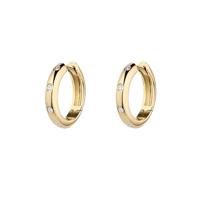 Lux Hoop Diamond Earrings Gold 14K