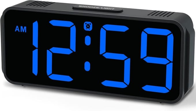 Digitale Wekker met Groot Display voor Nachtkastje - Instekker & Batterij Backup