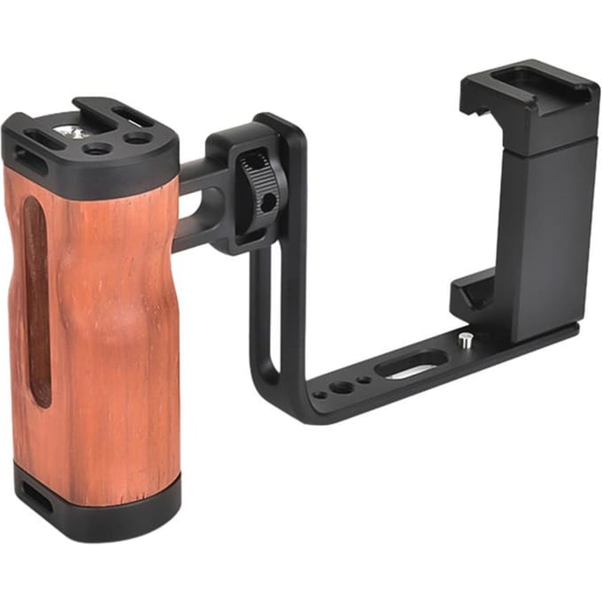 Universele Smartphone Video Grip Handvat Handheld Vlog Beugel voor Telefoon Smartphone Video Rig Kit zwart