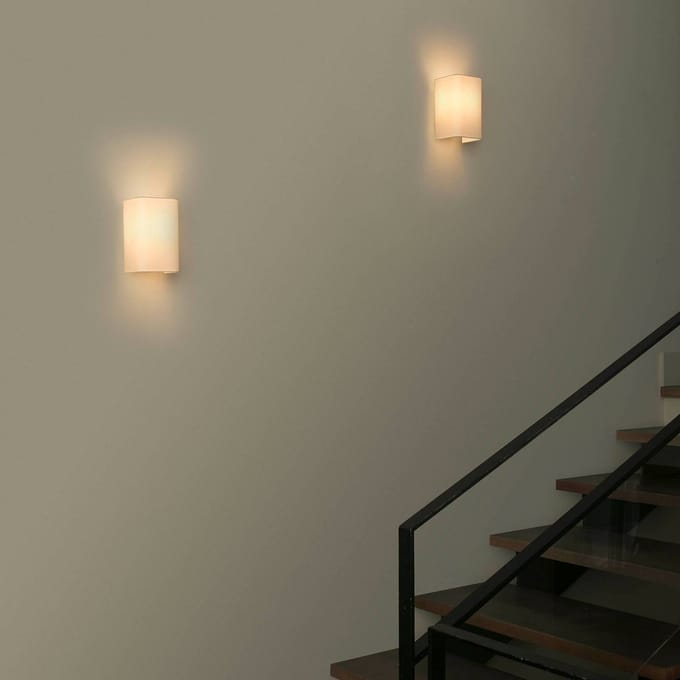 FARO BARCELONA Wandlamp Cotton, hoekig, 20 x 12 cm, beige