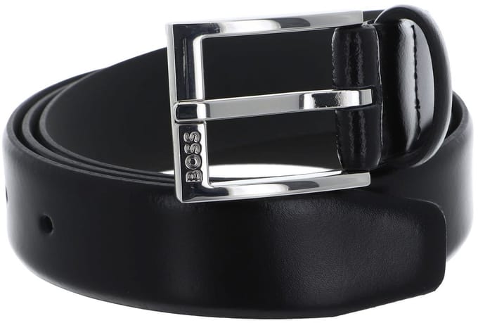 BOSS Leren Riem Elloy-Pc Sz30 Belt W80 Black Zwart
