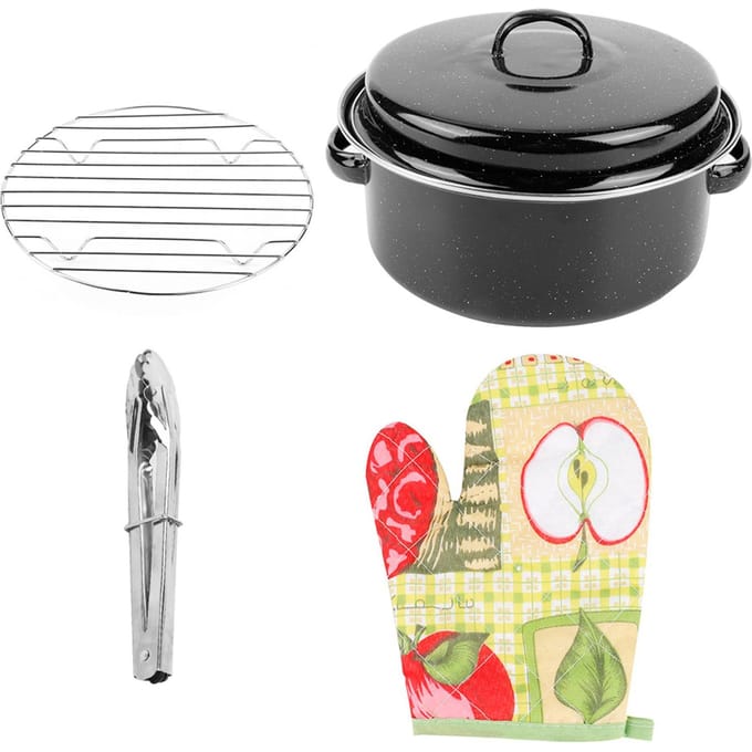 Draagbare Barbecue Pan Zoete Aardappel Vlees BBQ Grill Pan met Deksel voor Thuisgebruik black