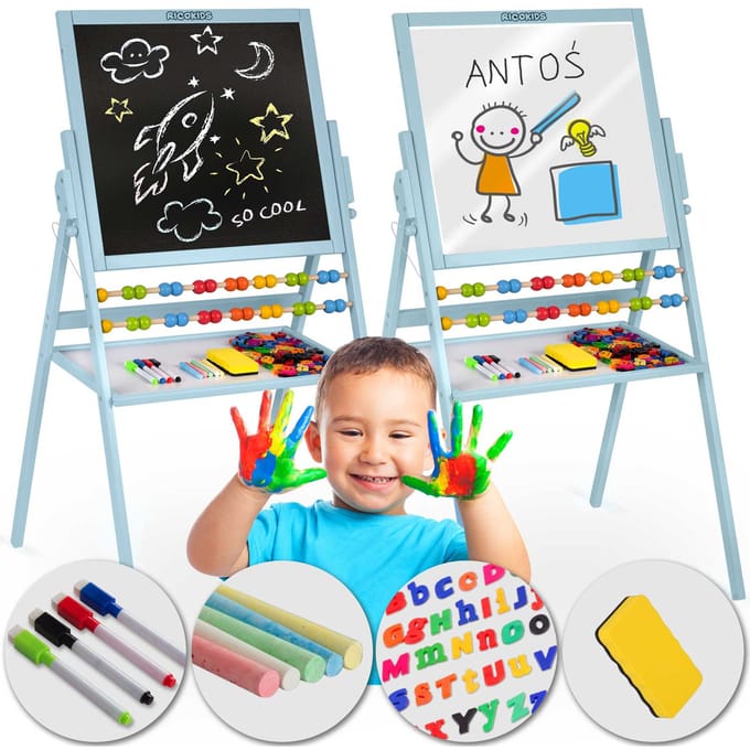 Ricokids magnetisch draaitafelkrijtbord - blauw