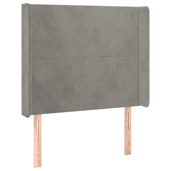 vidaXL - Hoofdbord - LED - 103x16x118/128 - cm - fluweel - lichtgrijs