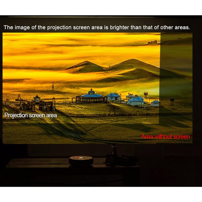 Écran de Projecteur Portable 80 pouces HD 16:9 Écran de Projection Vidéo Sans Cadre Pliable Monté au Mur pour Home Cinéma 60-inch