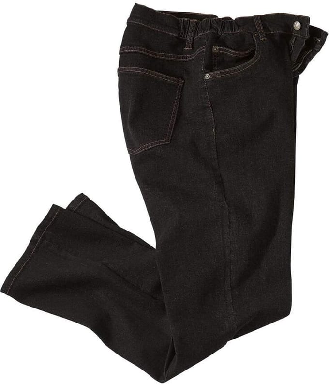 ATLAS FOR MEN - Zwarte regular Stretch jeans - Heren - Verkrijgbaar in grote maten - W40