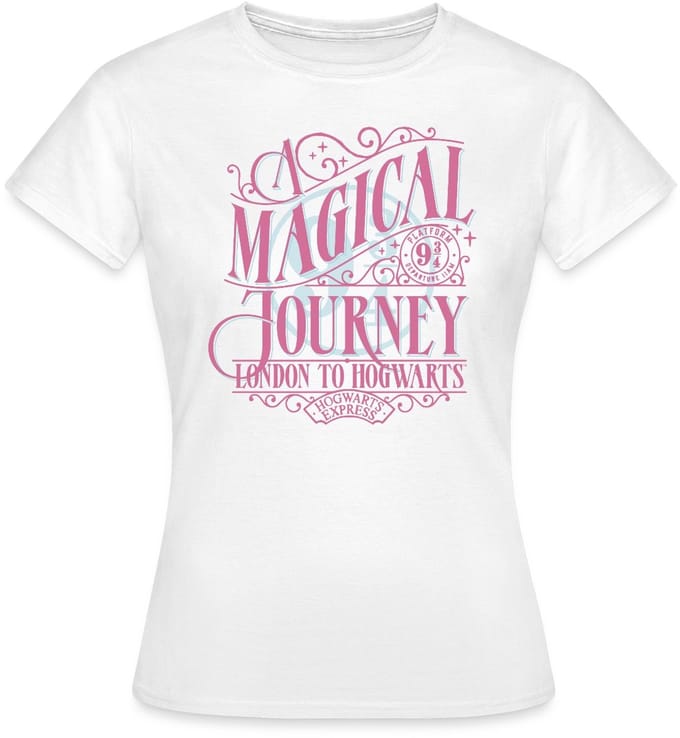 Harry Potter Perron 9 ¾ Ontwerp In Roze & Blauw T-Shirt Dames