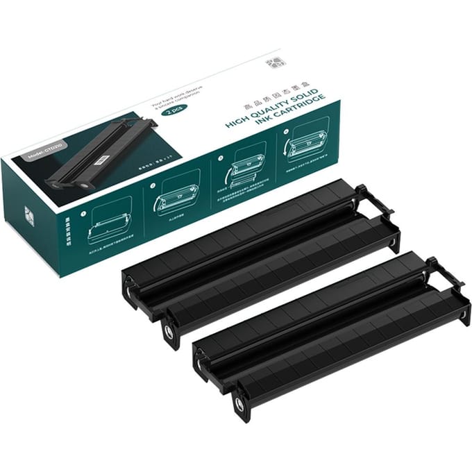 HPRT 2 rollen thermisch transferlint voor GT1 draagbare A4 thermische transferprinter voor thuiskantoor zwart